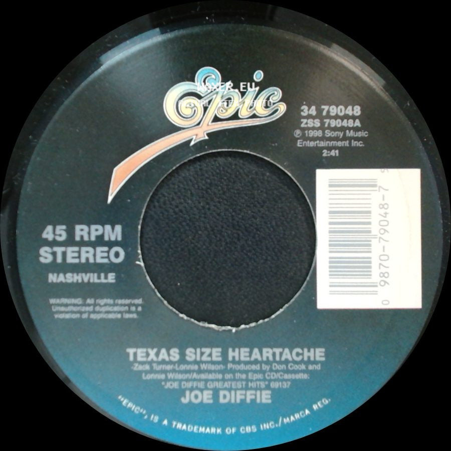 Joe Diffie - Texas Size Heartache / Poor Me side A