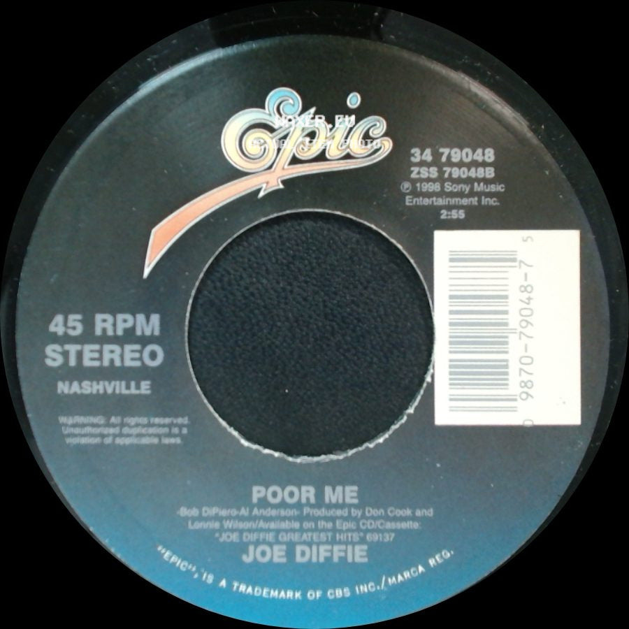 Joe Diffie - Texas Size Heartache / Poor Me side B