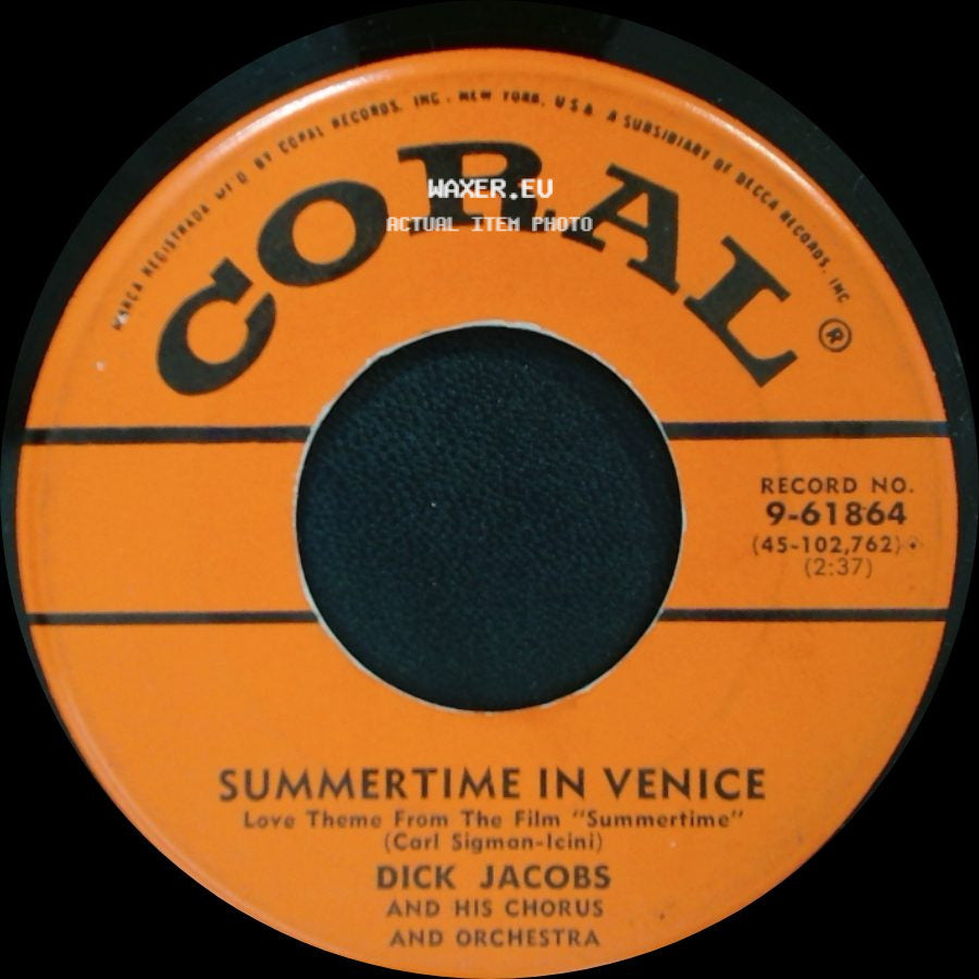 Dick Jacobs And His Chorus And Orchestra - Fascination / Summertime In Venice side B