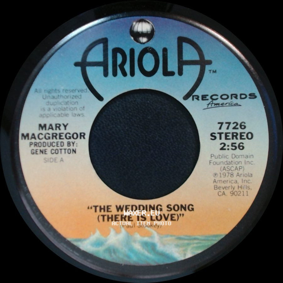Mary Macgregor - The Wedding Song (There Is Love) / Benjamin side A