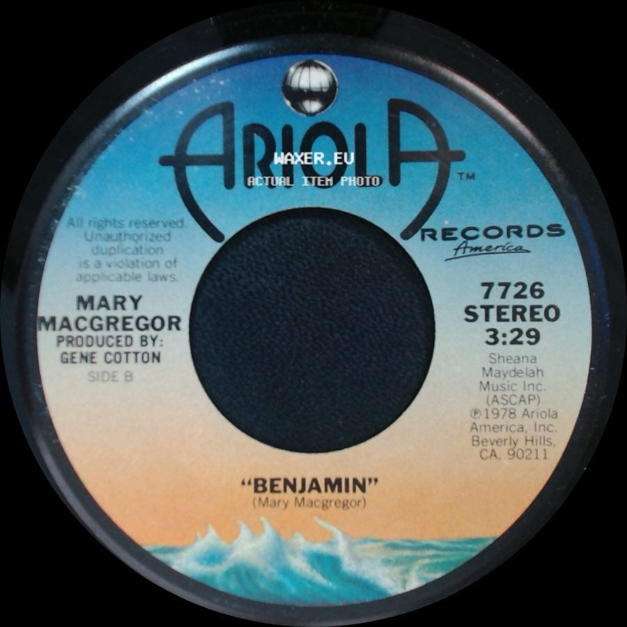Mary Macgregor - The Wedding Song (There Is Love) / Benjamin side B