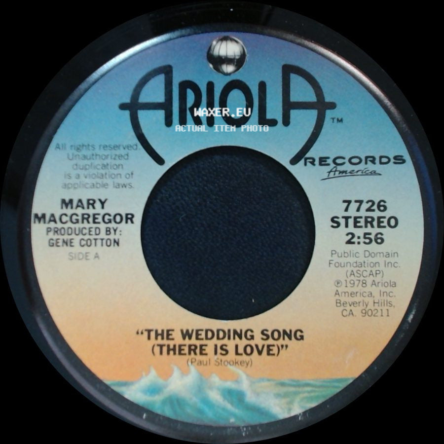 Mary Macgregor - The Wedding Song (There Is Love) / Benjamin side A