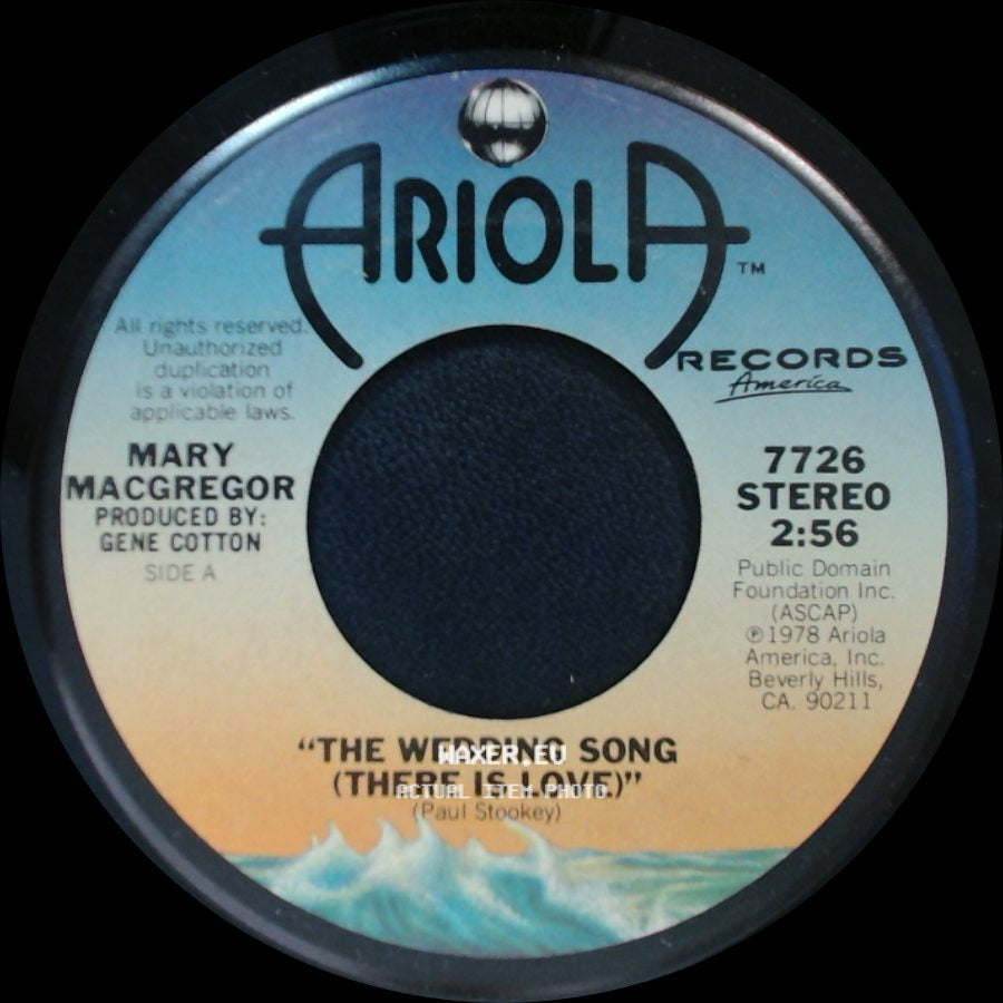 Mary Macgregor - The Wedding Song (There Is Love) / Benjamin side A