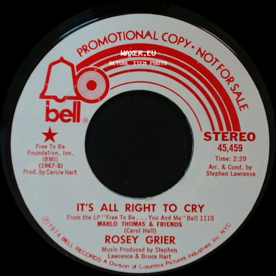 Rosey Grier - It's All Right To Cry / It's All Right To Cry side A
