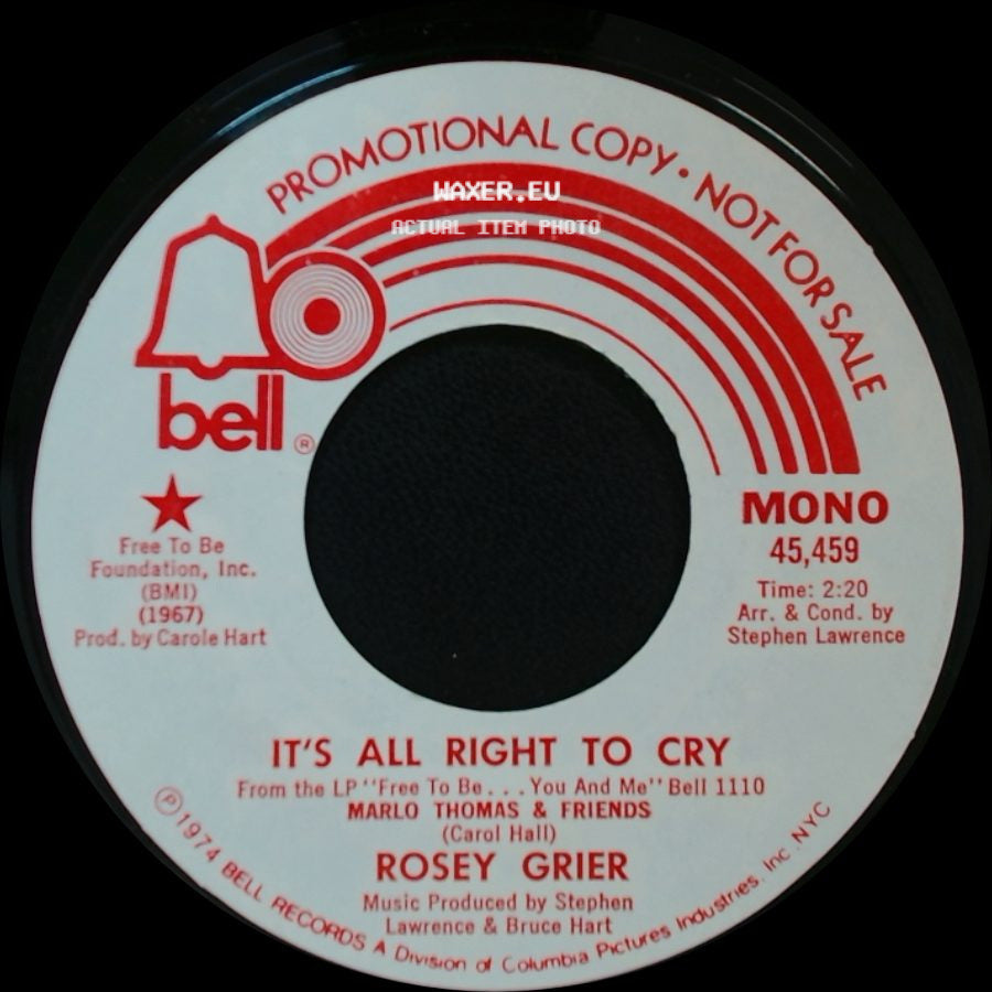 Rosey Grier - It's All Right To Cry / It's All Right To Cry side B