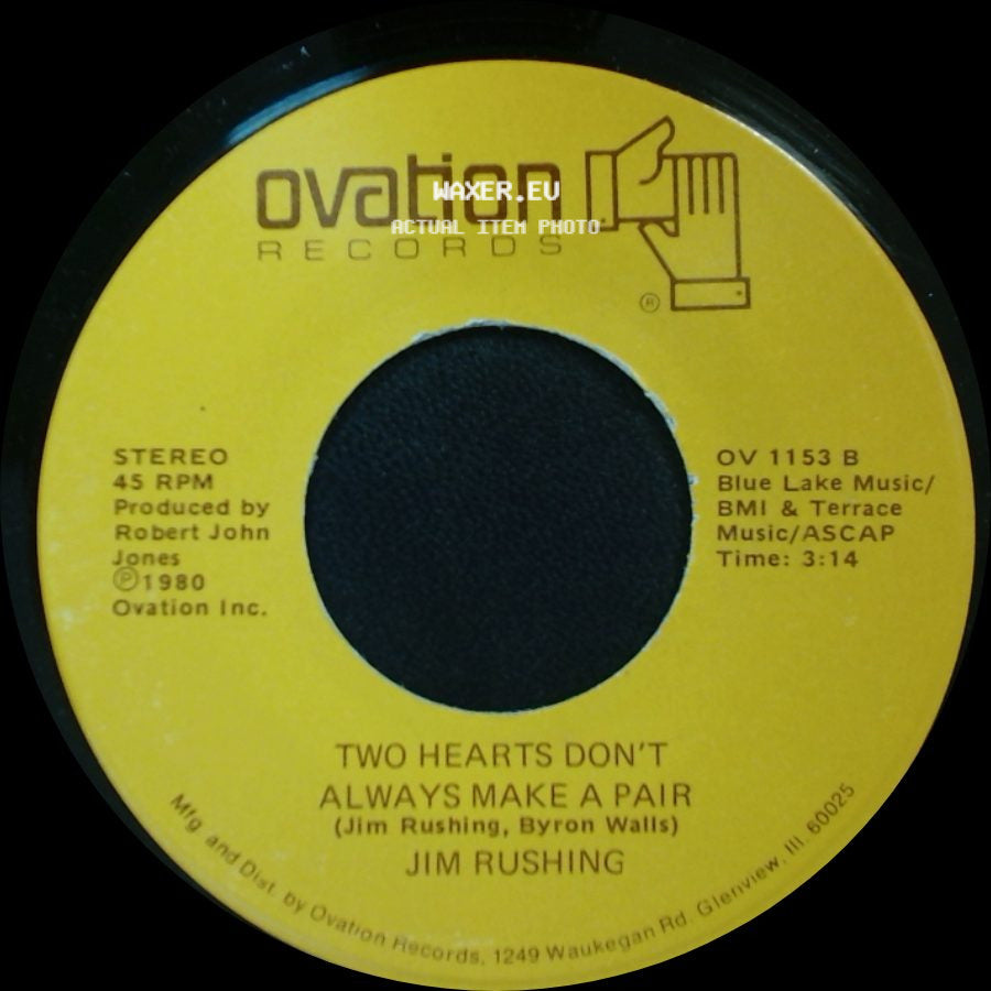 Jim Rushing - Dixie Dirt / Two Hearts Don't Always Make A Pair side B