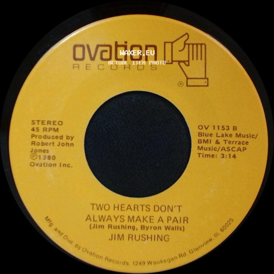 Jim Rushing - Dixie Dirt / Two Hearts Don't Always Make A Pair side B