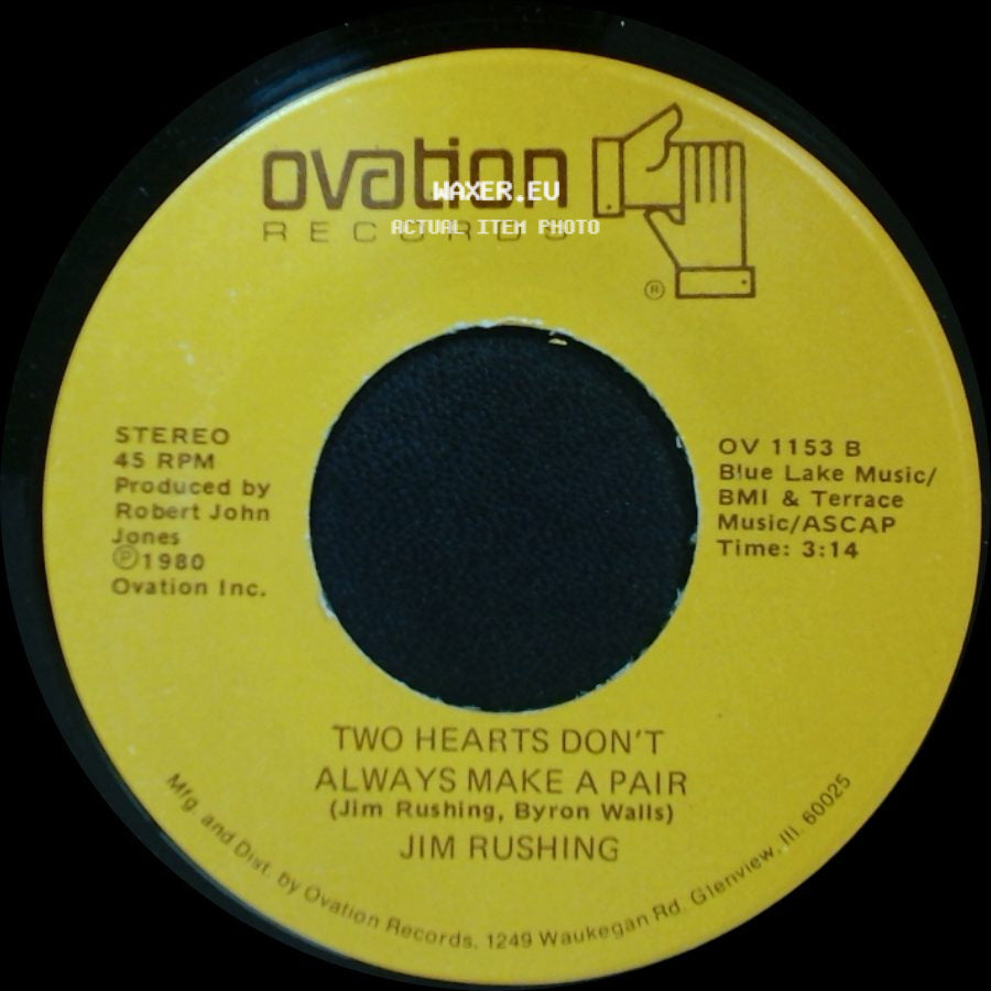 Jim Rushing - Dixie Dirt / Two Hearts Don't Always Make A Pair side B