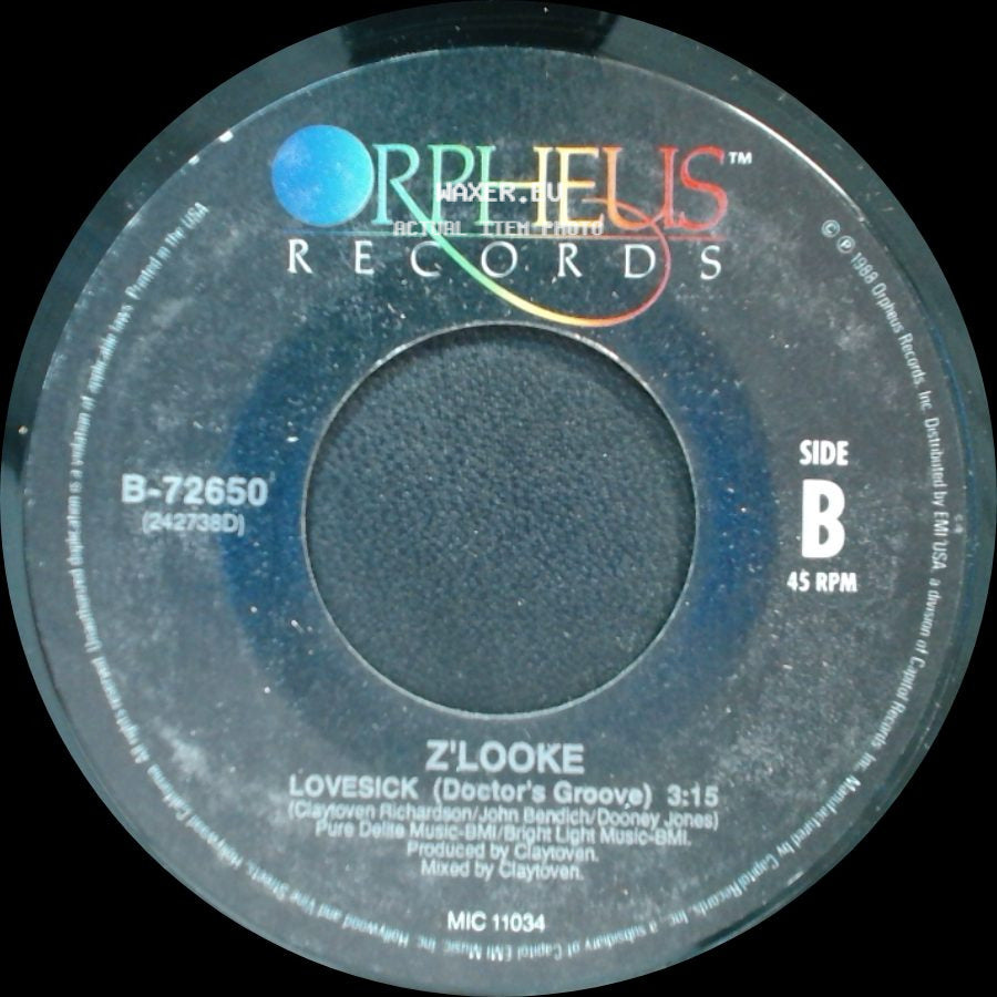 Z'looke - Lovesick (The Cure) / Lovesick (Doctor's Groove) side B