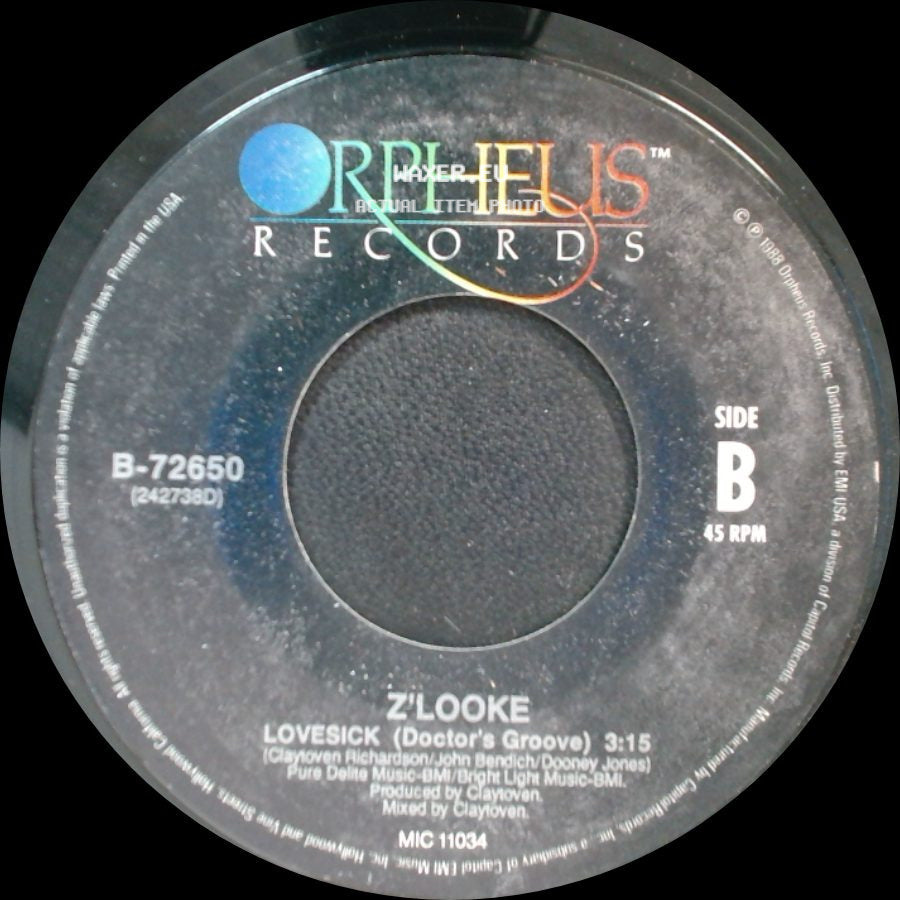 Z'looke - Lovesick (The Cure) / Lovesick (Doctor's Groove) side B