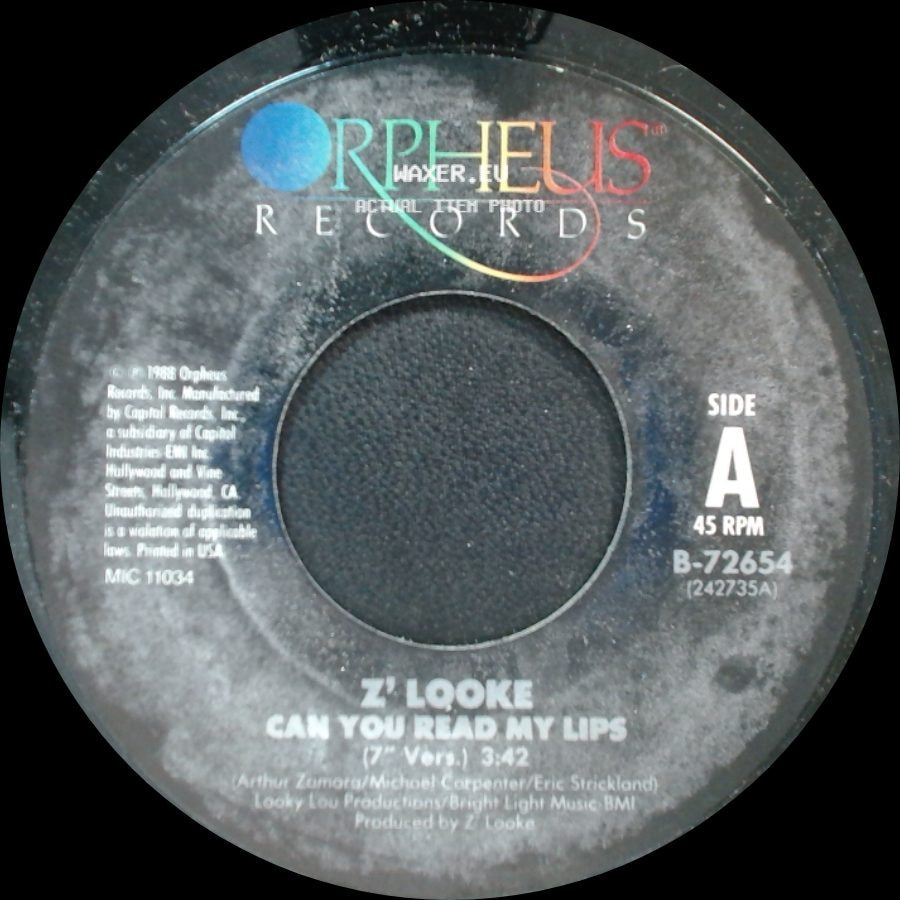 Z' Looke - Can You Read My Lips / Can You Read My Lips side A