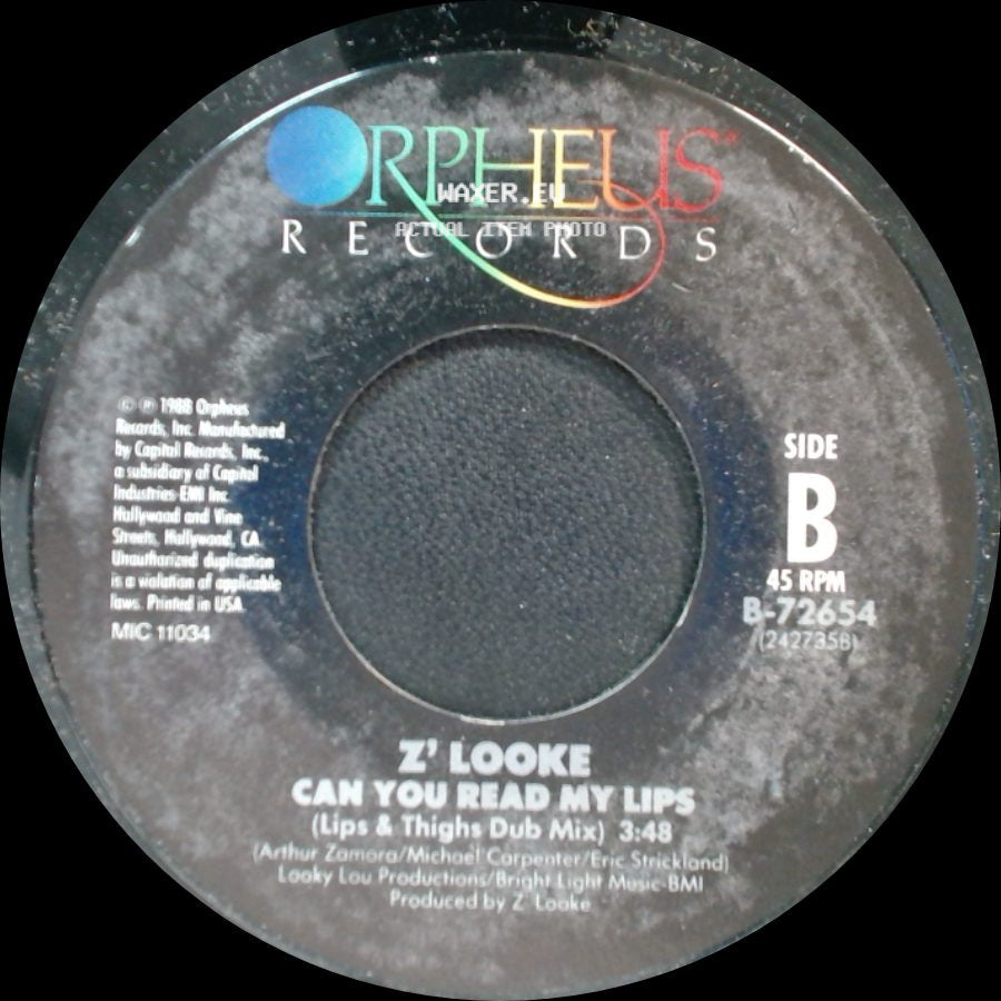 Z' Looke - Can You Read My Lips / Can You Read My Lips side B