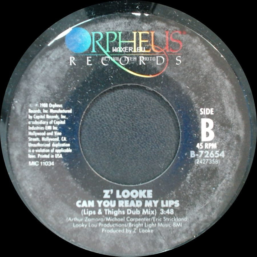 Z' Looke - Can You Read My Lips / Can You Read My Lips side B