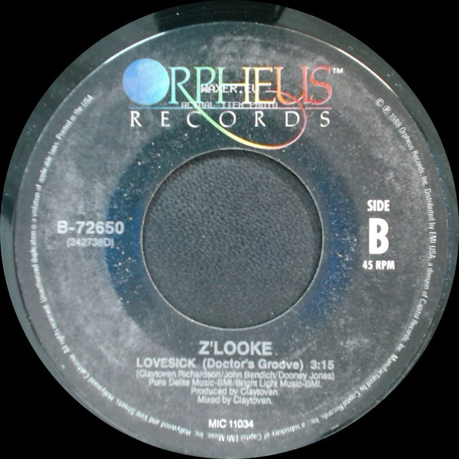 Z'looke - Lovesick (The Cure) / Lovesick (Doctor's Groove) side B