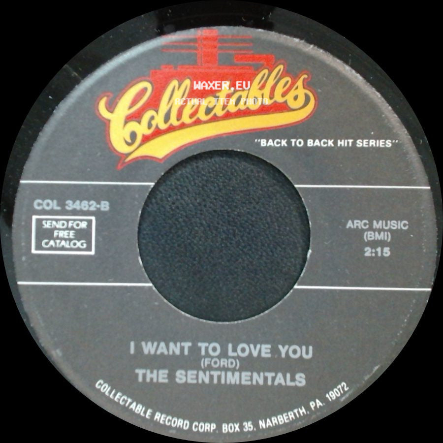 The Sentimentals / The Blue Jays - I Want To Love You / The White Cliffs Of Dover side A