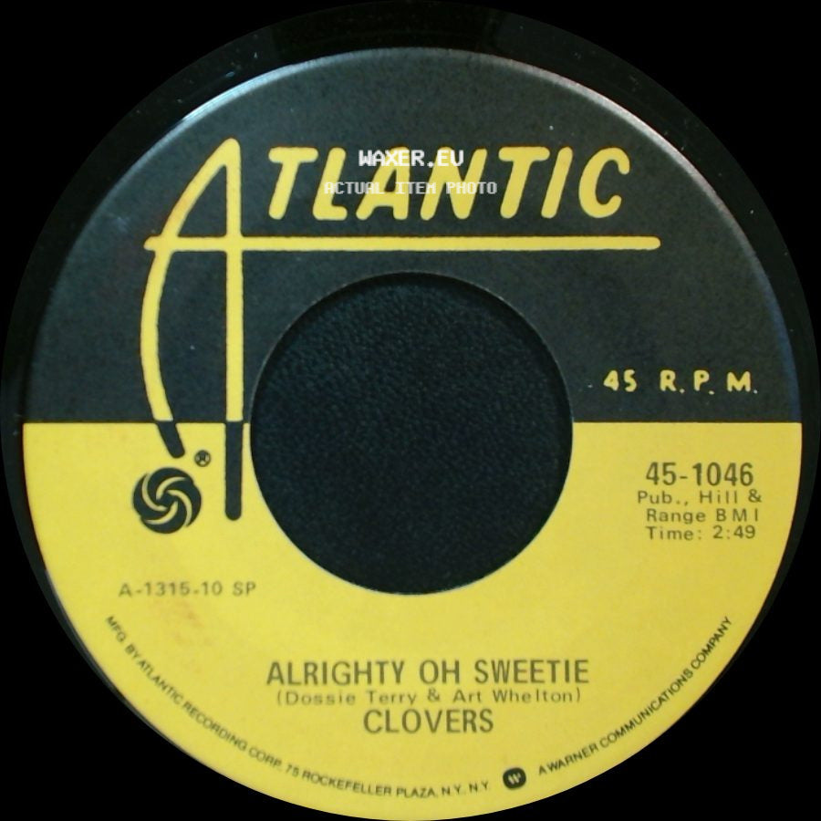 Clovers - I Confess / Alrighty Oh Sweetie side B