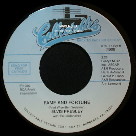 Elvis Presley - Fame And Fortune / Stuck On You side A