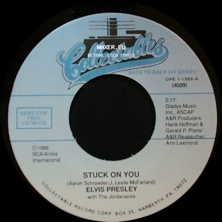 Elvis Presley - Fame And Fortune / Stuck On You side B