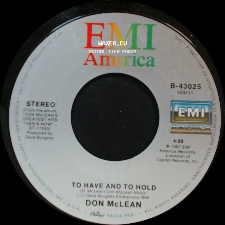 Don Mclean - To Have And To Hold / Superman's Ghost side A