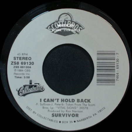 Survivor - First Night / I Can't Hold Back side B