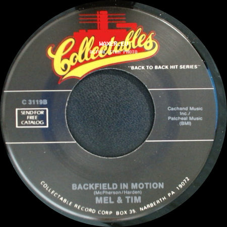 Mel & Tim / Jimmy Clanton - Backfield In Motion / Another Sleepless Night side A