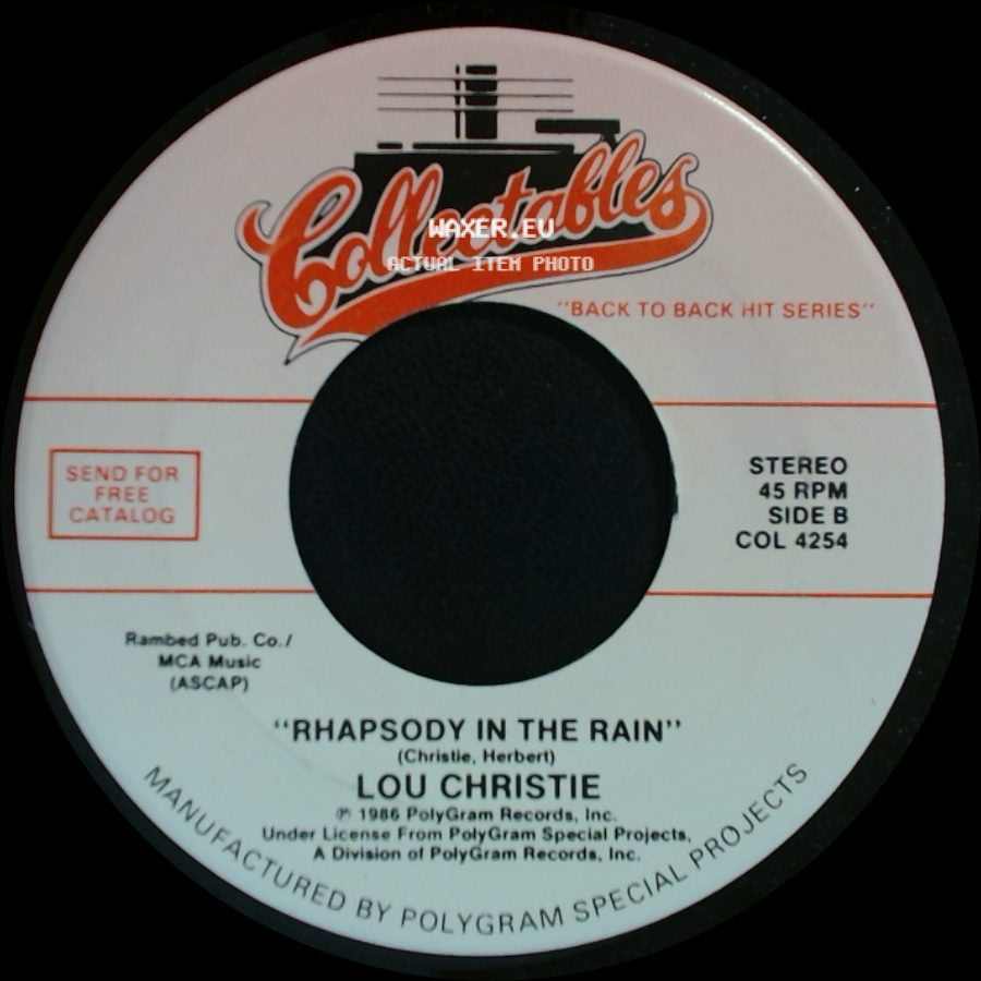 The Walker Brothers / Lou Christie - Make It Easy On Yourself / Rhapsody In The Rain side B