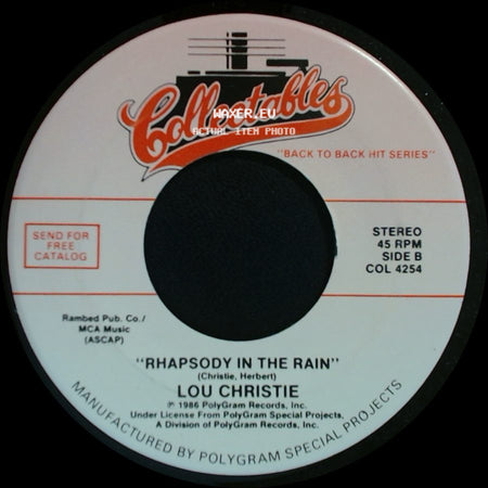The Walker Brothers / Lou Christie - Make It Easy On Yourself / Rhapsody In The Rain side B