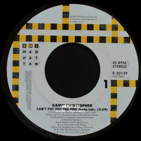 Gavin Christopher - Can't Put Out The Fire (Radio Edit) / Could This Be The Night side A
