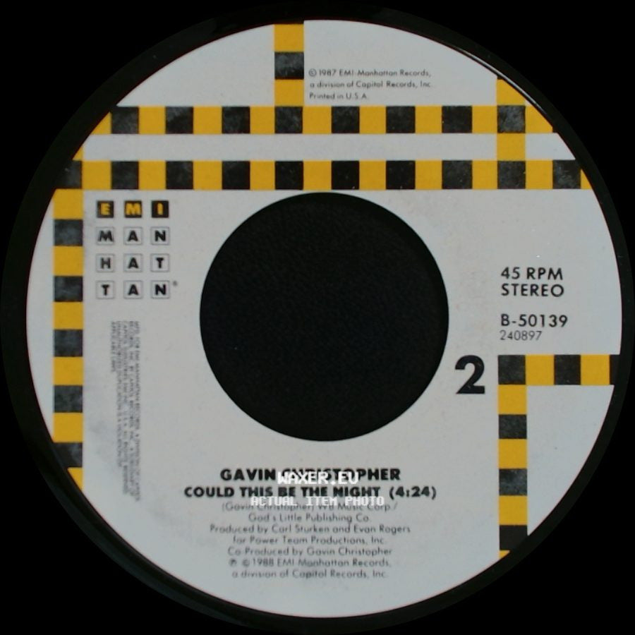 Gavin Christopher - Can't Put Out The Fire (Radio Edit) / Could This Be The Night side B