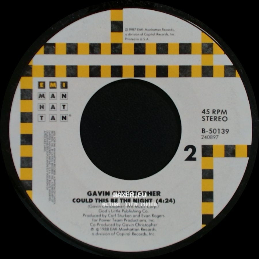 Gavin Christopher - Can't Put Out The Fire (Radio Edit) / Could This Be The Night side B