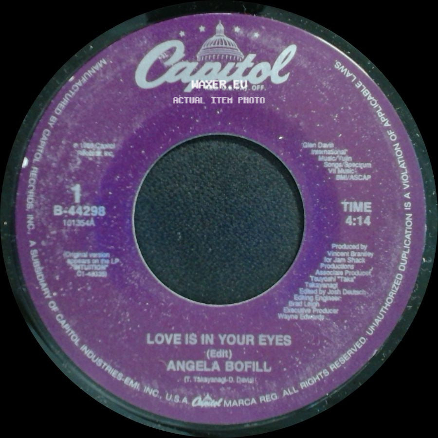 Angela Bofill - I Just Wanna Stop / Love Is In Your Eyes (Edit) side B
