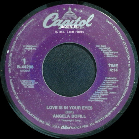Angela Bofill - I Just Wanna Stop / Love Is In Your Eyes (Edit) side B