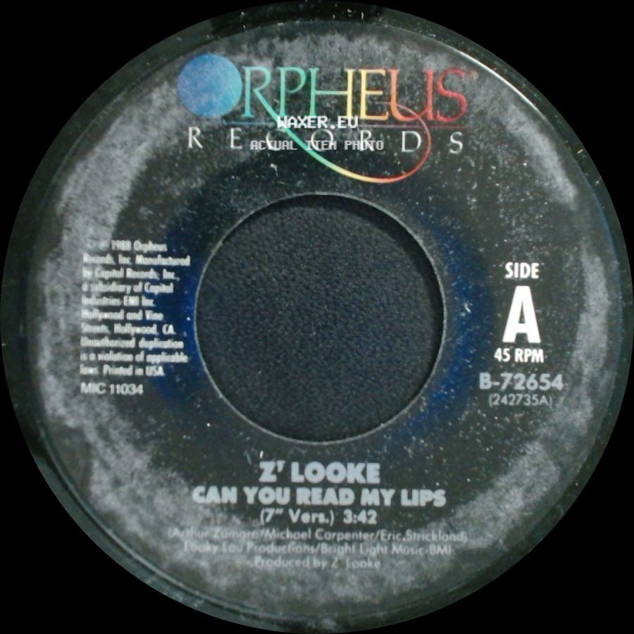 Z' Looke - Can You Read My Lips / Can You Read My Lips (Lips & Thighs Dub Mix) side A