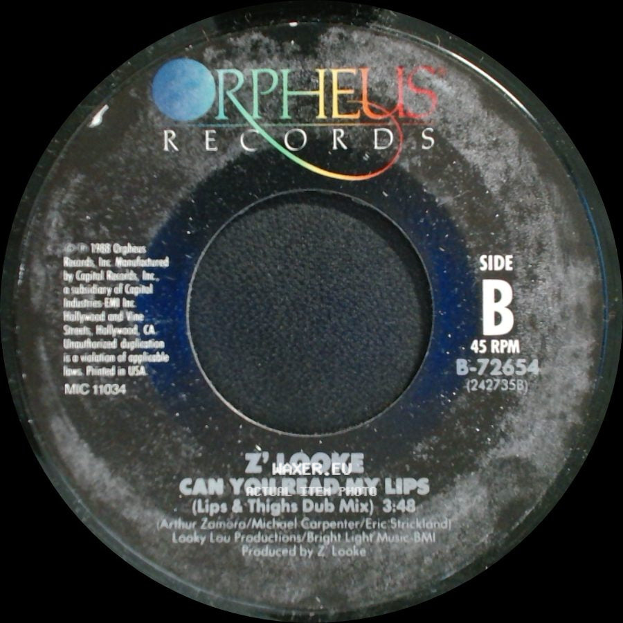 Z' Looke - Can You Read My Lips / Can You Read My Lips (Lips & Thighs Dub Mix) side B