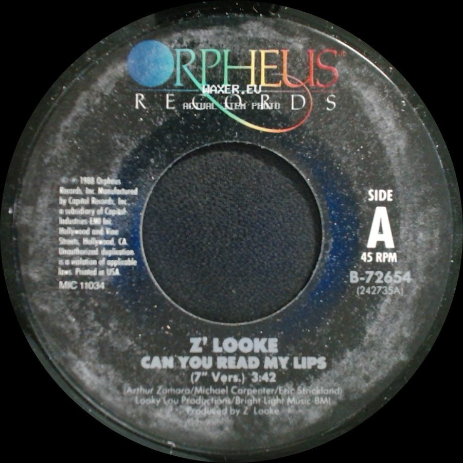 Z' Looke - Can You Read My Lips / Can You Read My Lips side A