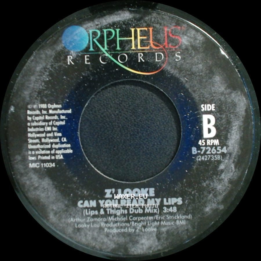 Z' Looke - Can You Read My Lips / Can You Read My Lips side B