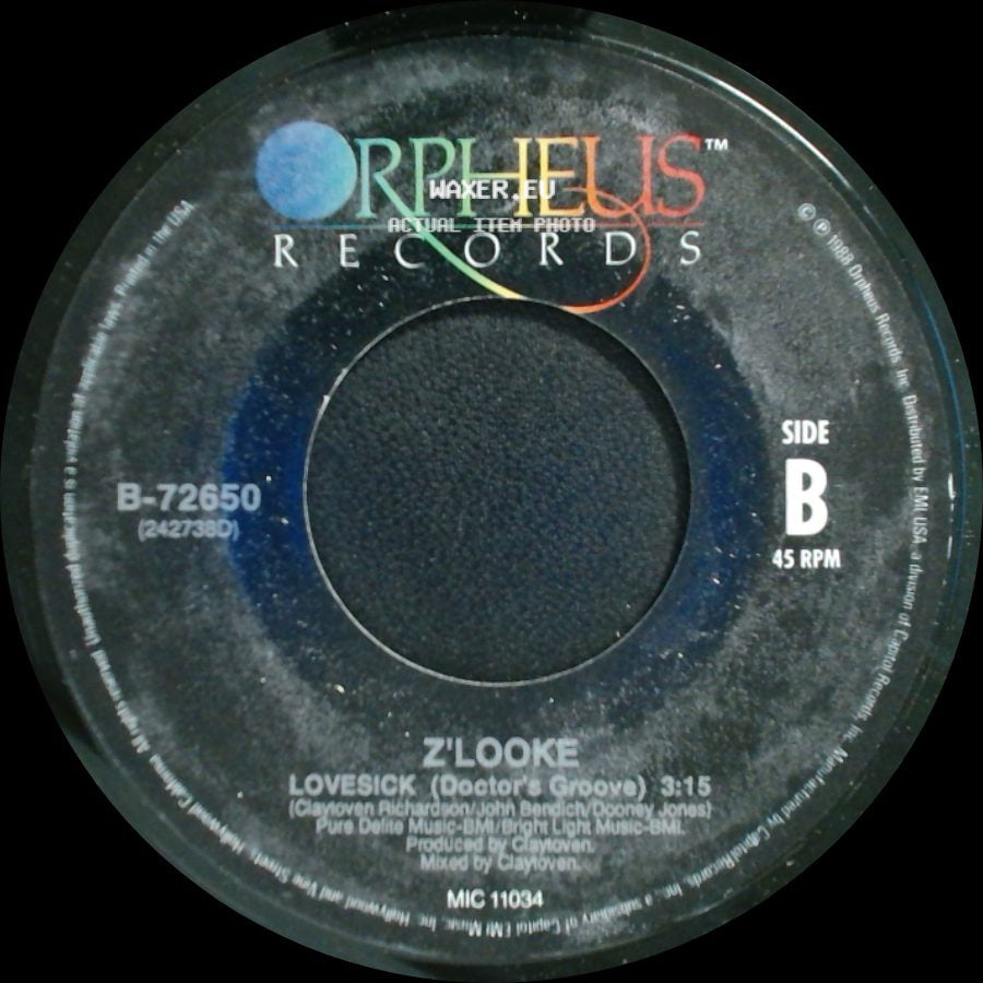 Z'looke - Lovesick (The Cure) / Lovesick (Doctor's Groove) side B