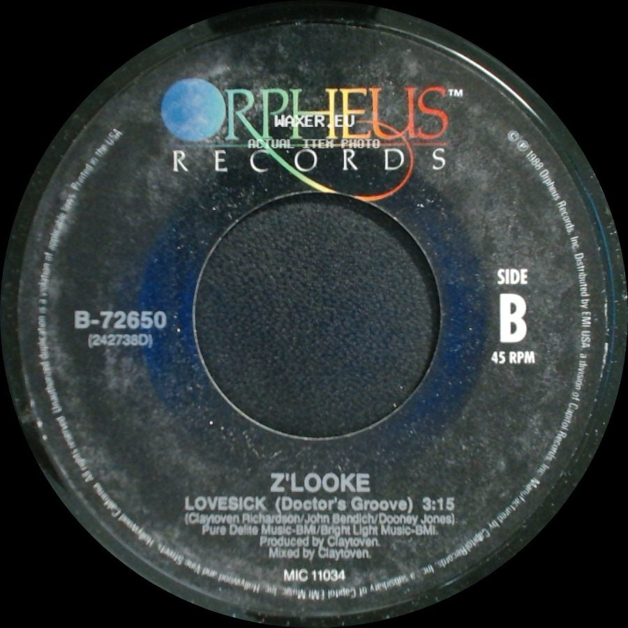 Z'looke - Lovesick (The Cure) / Lovesick (Doctor's Groove) side B