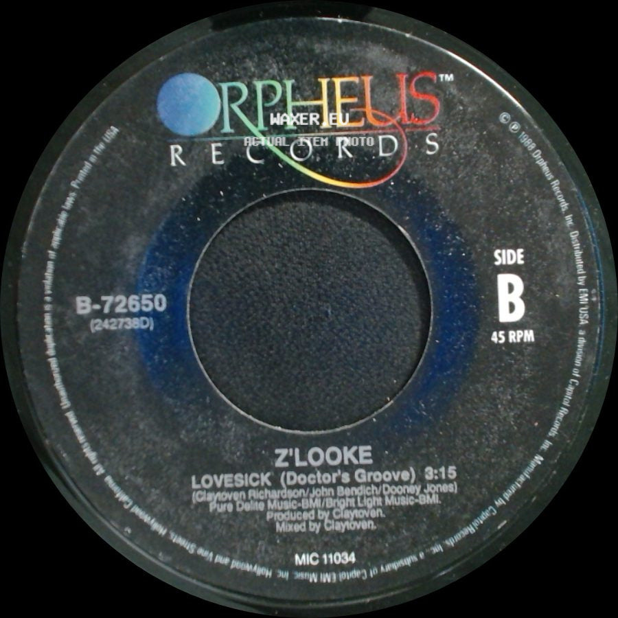 Z'looke - Lovesick (The Cure) / Lovesick (Doctor's Groove) side B