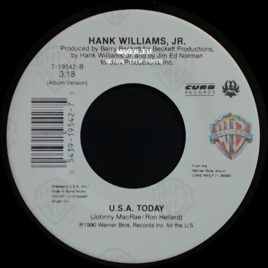 Hank Williams, Jr. - Don't Give Us A Reason / U.S.A. Today side B