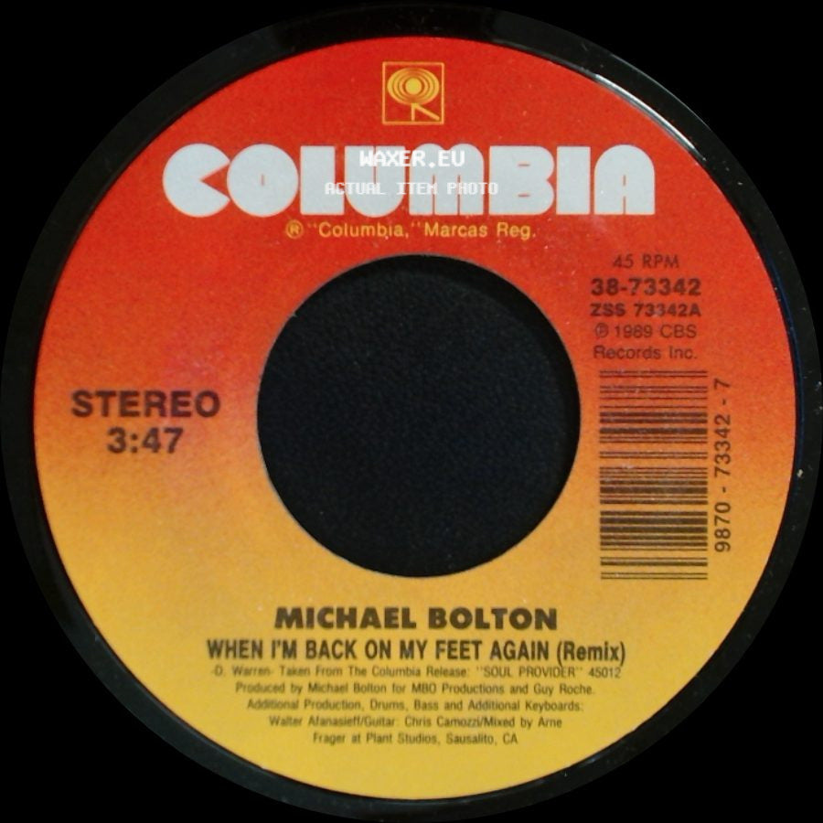 Michael Bolton - Walk Away / When I'm Back On My Feet Again (Remix) side B