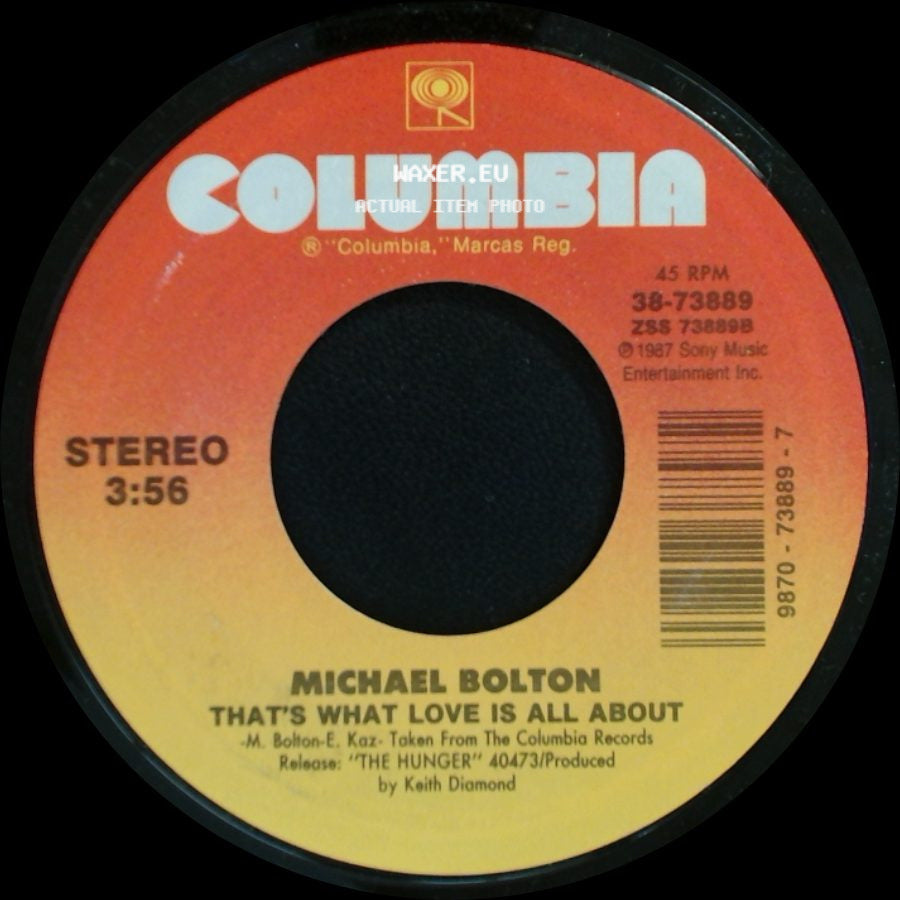 Michael Bolton - Time, Love And Tenderness / That's What Love Is All About side B