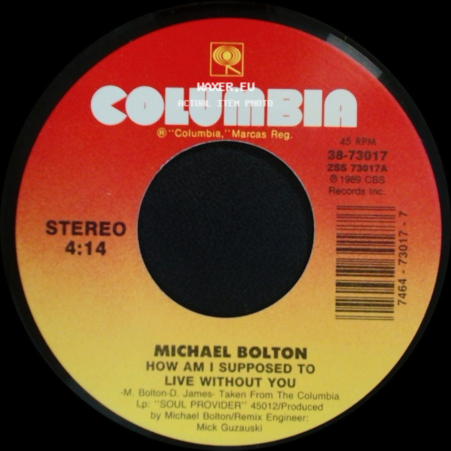 Michael Bolton - Forever Eyes / How Am I Supposed To Live Without You side B