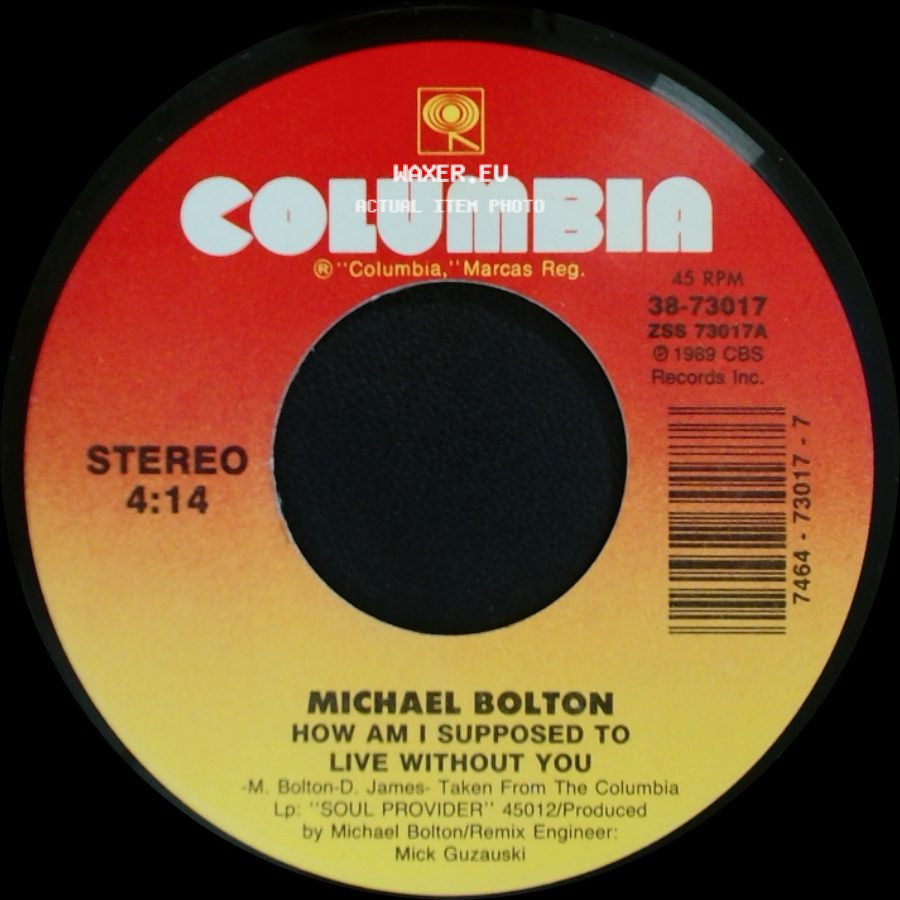Michael Bolton - Forever Eyes / How Am I Supposed To Live Without You side B