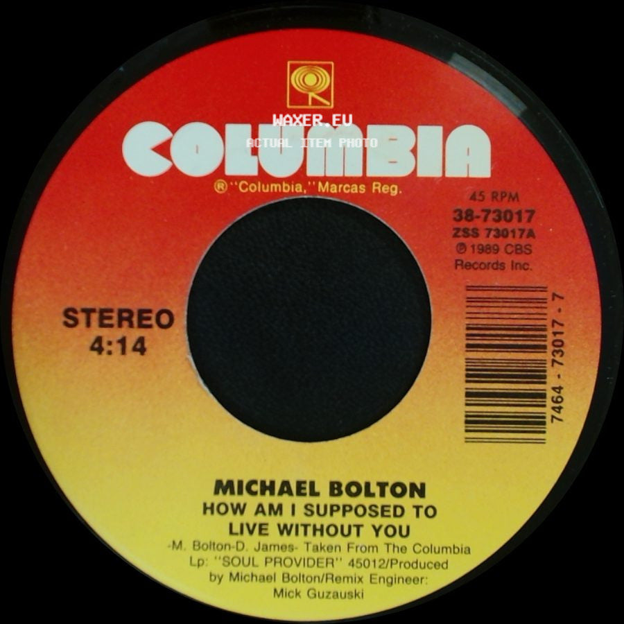 Michael Bolton - Forever Eyes / How Am I Supposed To Live Without You side B