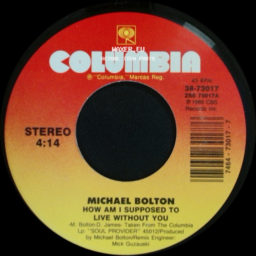 Michael Bolton - Forever Eyes / How Am I Supposed To Live Without You side B