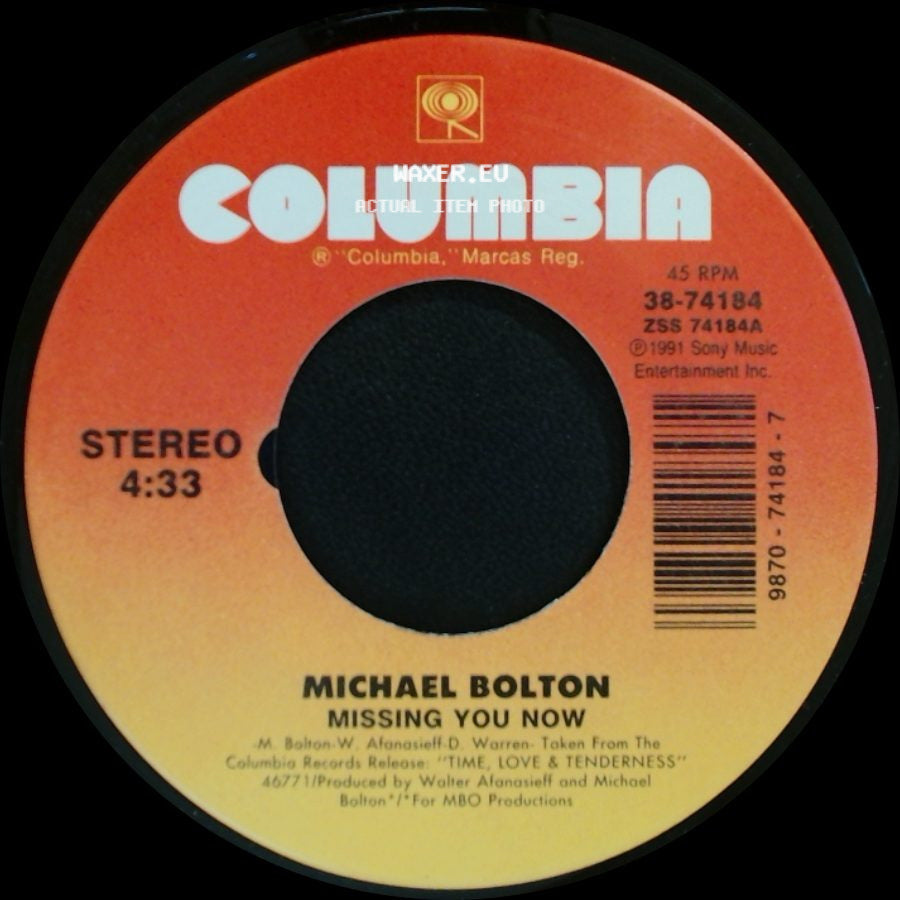 Michael Bolton - It's Only My Heart / Missing You Now side B