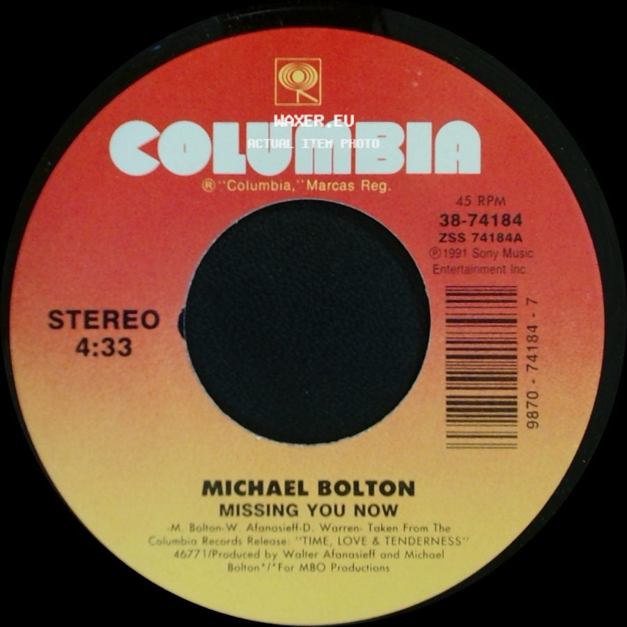 Michael Bolton - It's Only My Heart / Missing You Now side B