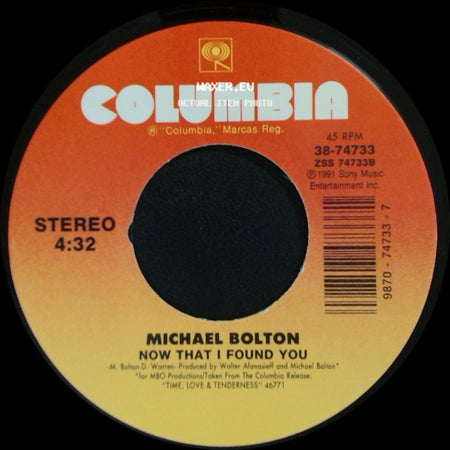 Michael Bolton - To Love Somebody / Now That I Found You side B