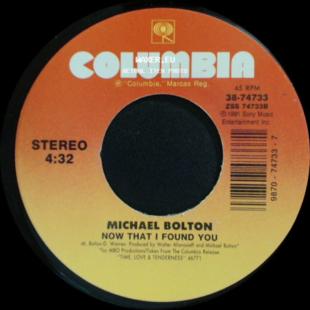 Michael Bolton - Now That I Found You / To Love Somebody side A